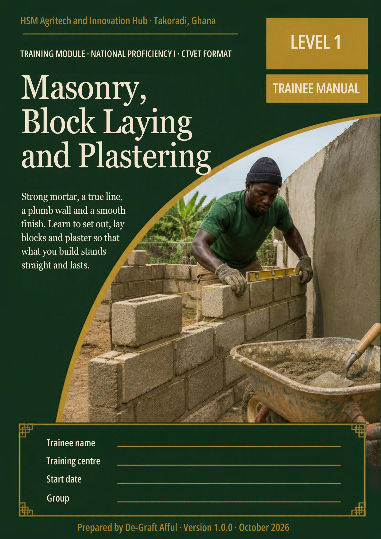 Cover of Masonry, Block Laying and Plastering