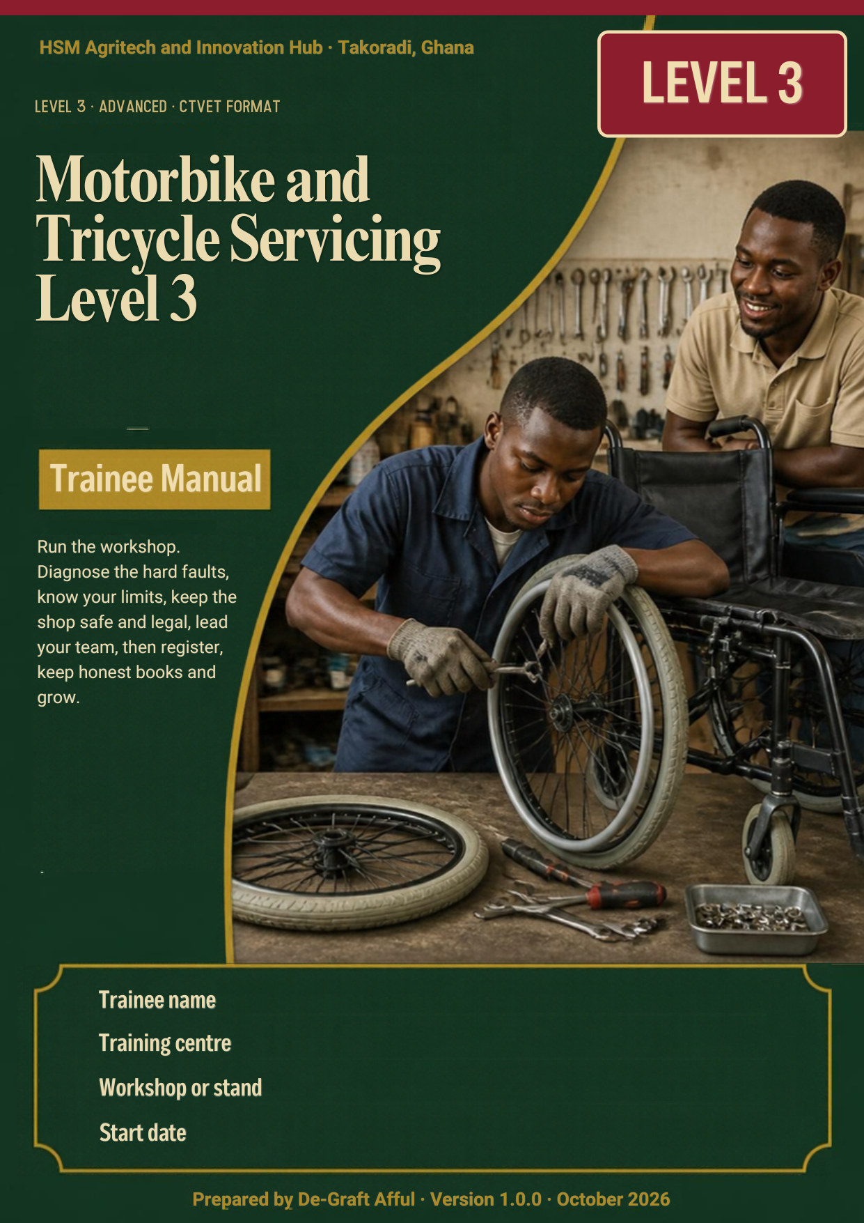 Cover of Motorbike and Tricycle Servicing Level 3