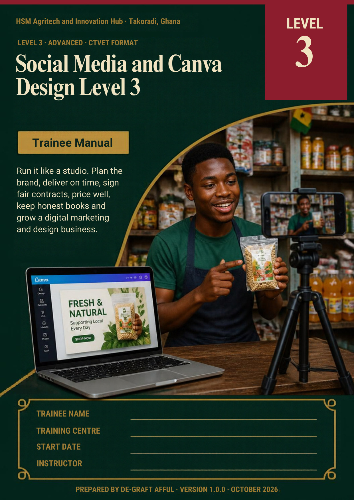 Cover of Social Media and Canva Design Level 3
